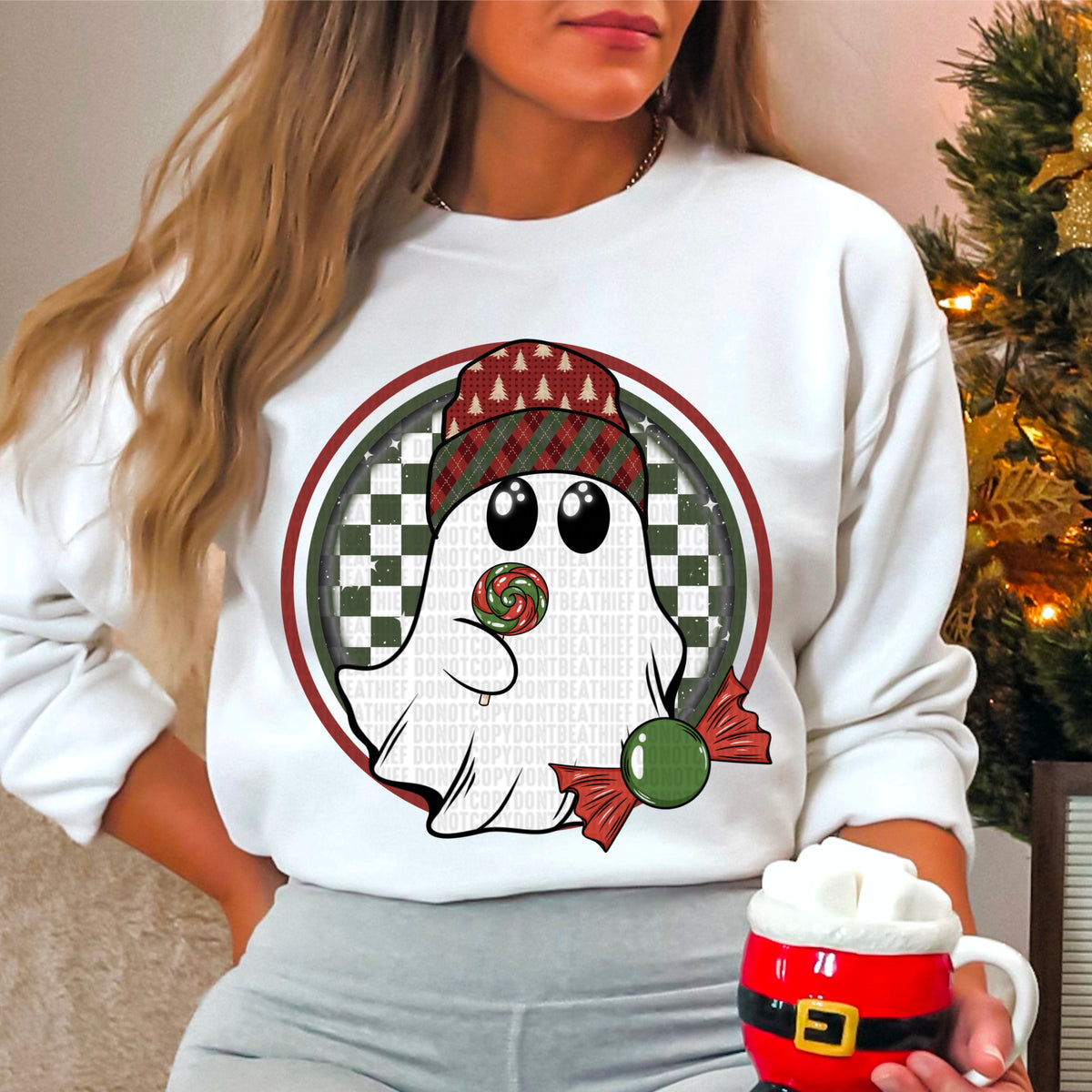 Christmas Ghost Checkered (SDD) DTF Transfer