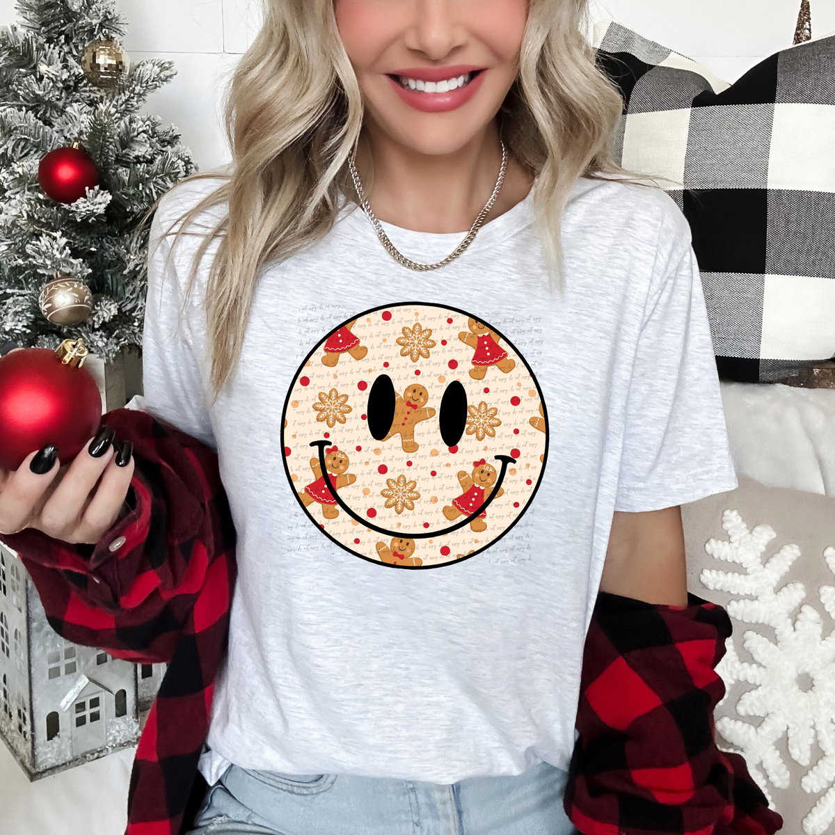 Christmas Gingerbread Smiley 54943 DTF transfer