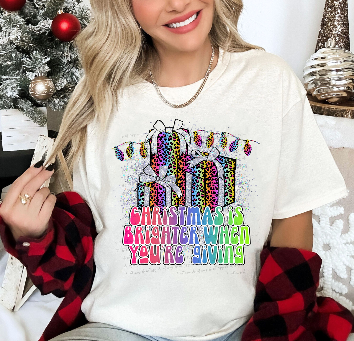 Christmas Is Brighter When You're Giving Lisa F 115017 DTF transfer