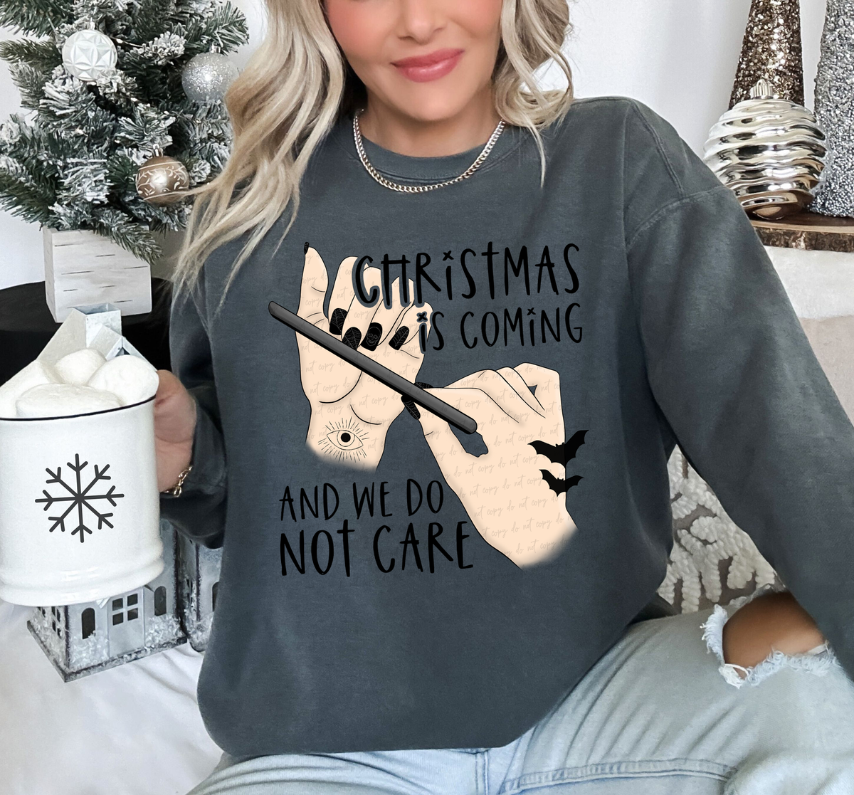 Christmas Is Coming and We Do Not Care Witch Hand 115495 DTF Transfer