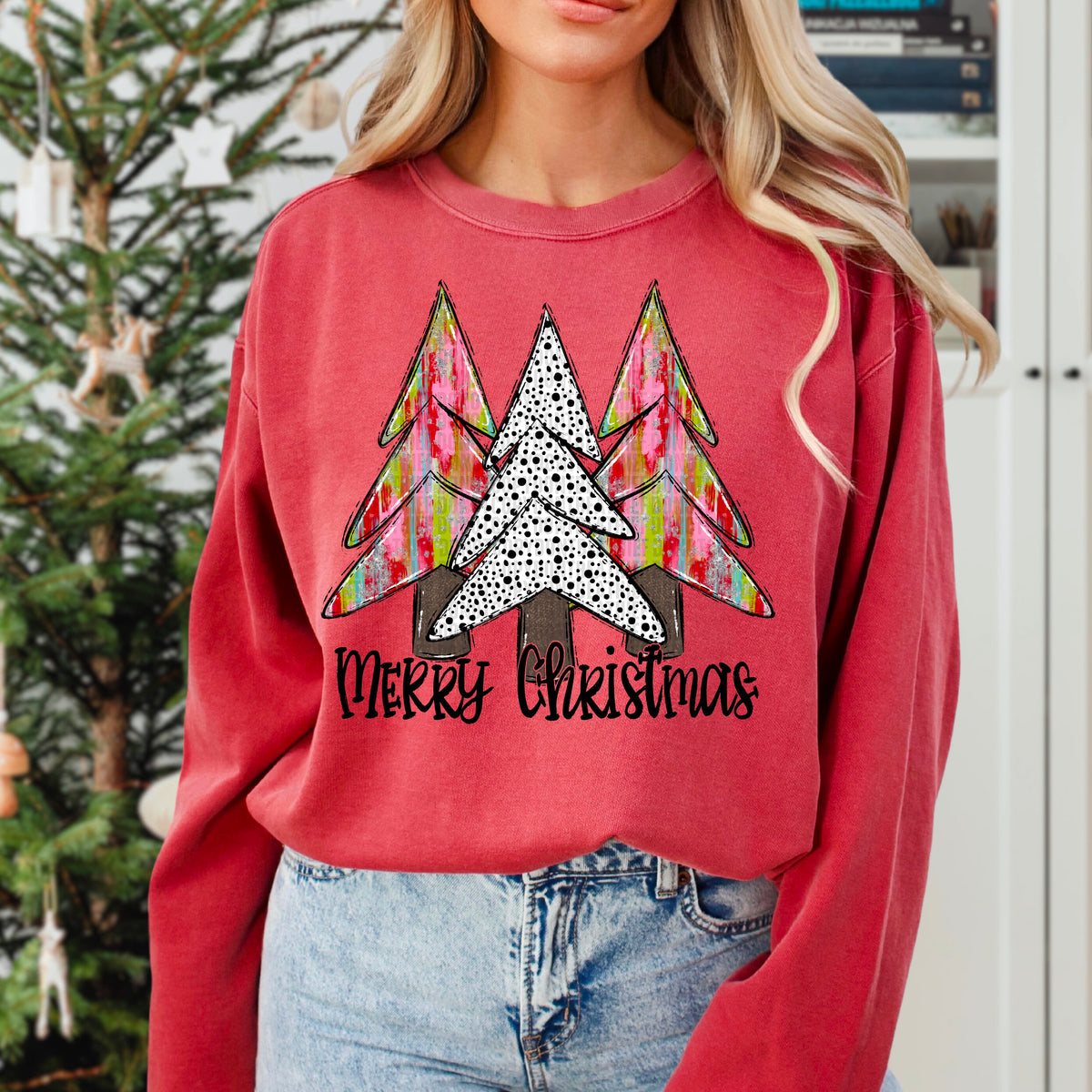 Red & Pink Christmas Trees (SDD) DTF Transfer