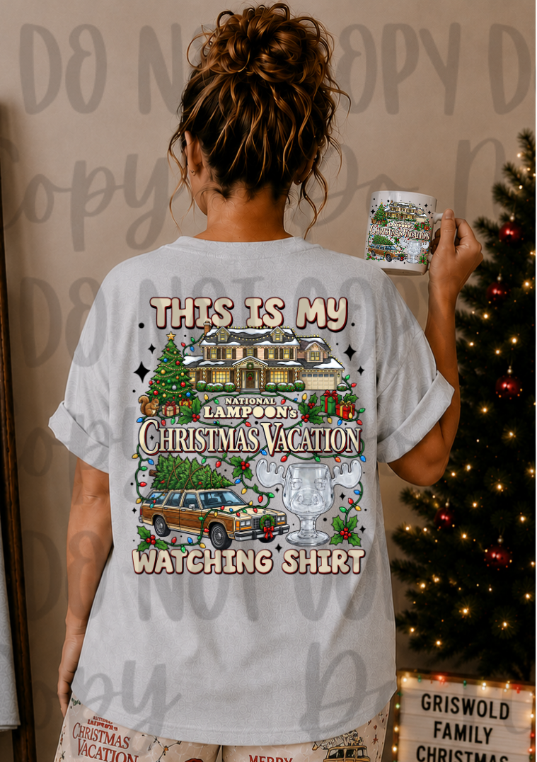Christmas vacay watching shirt (BACK ONLY) (Starlight) DTF
