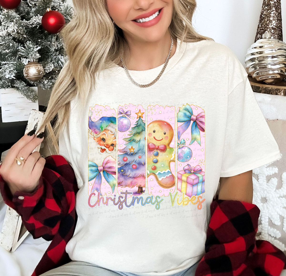 Christmas Vibes Brushstroke Gingerbread 108943 DTF transfer
