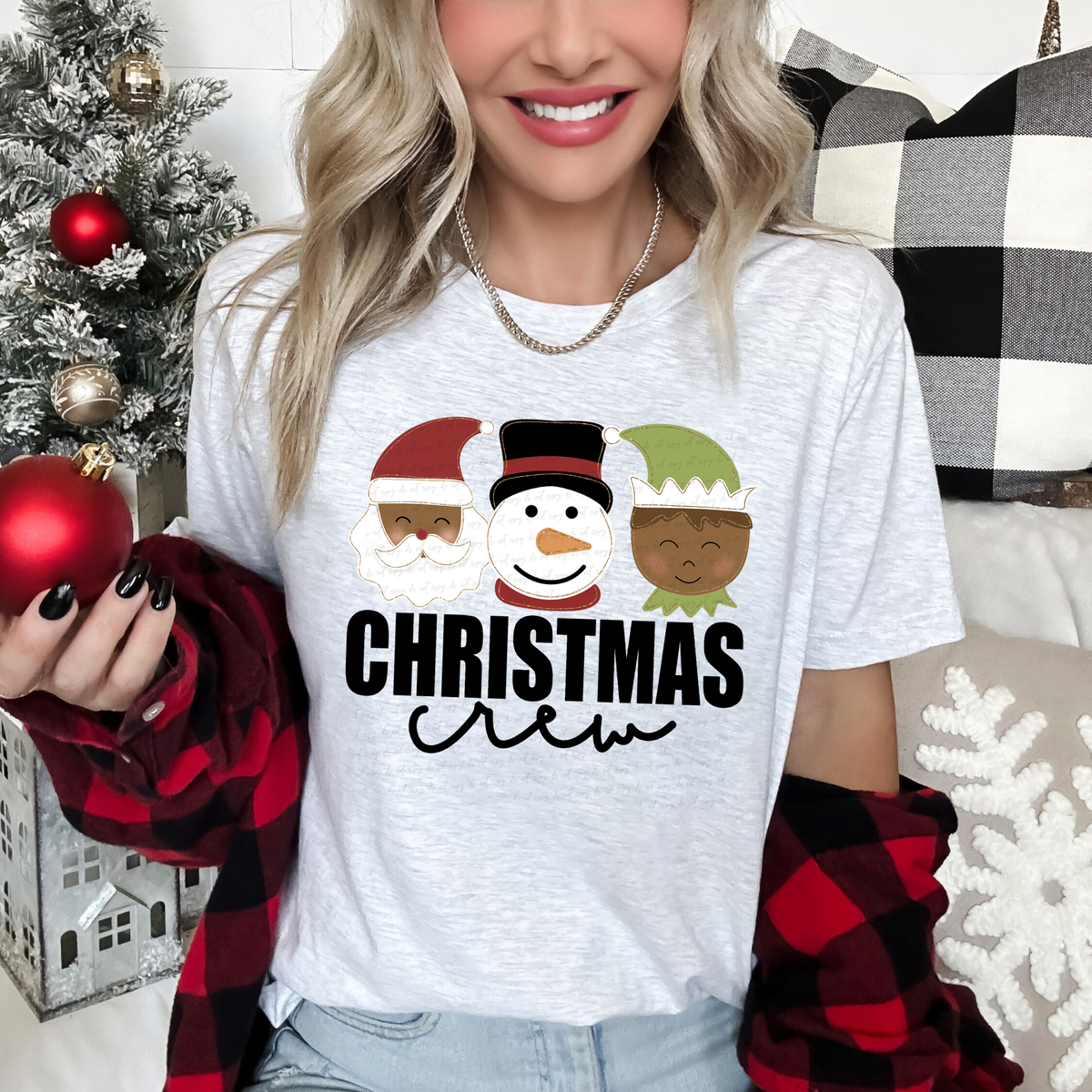Christmas Crew Dark Skin Santa 117363 DTF TRANSFER