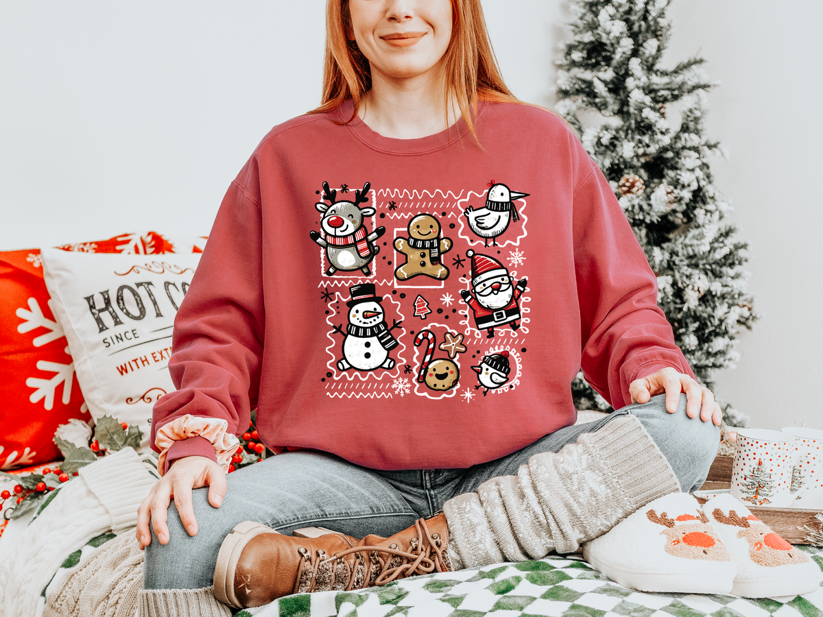 Christmas Doodle Frames WHITE 117351 DTF TRANSFER