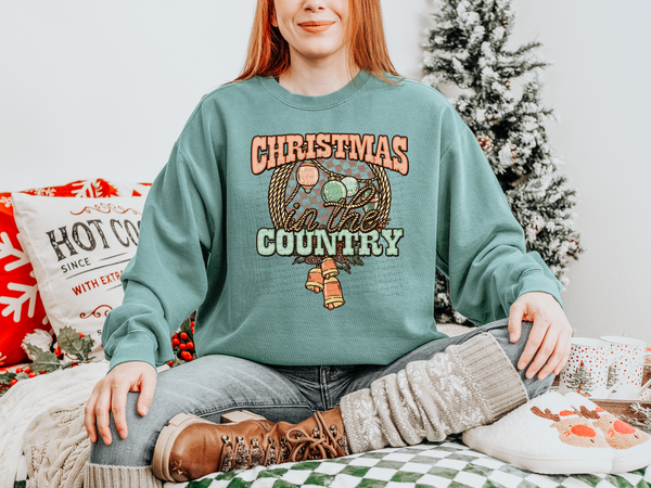 Christmas in the Country Green 69317 DTF transfer