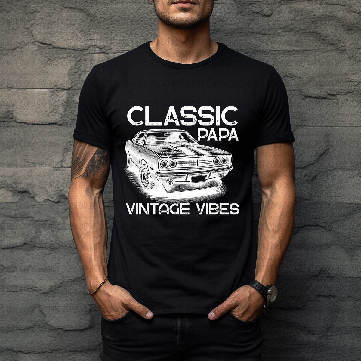 Classic Papa WHITE (Revel) 102804 DTF transfer