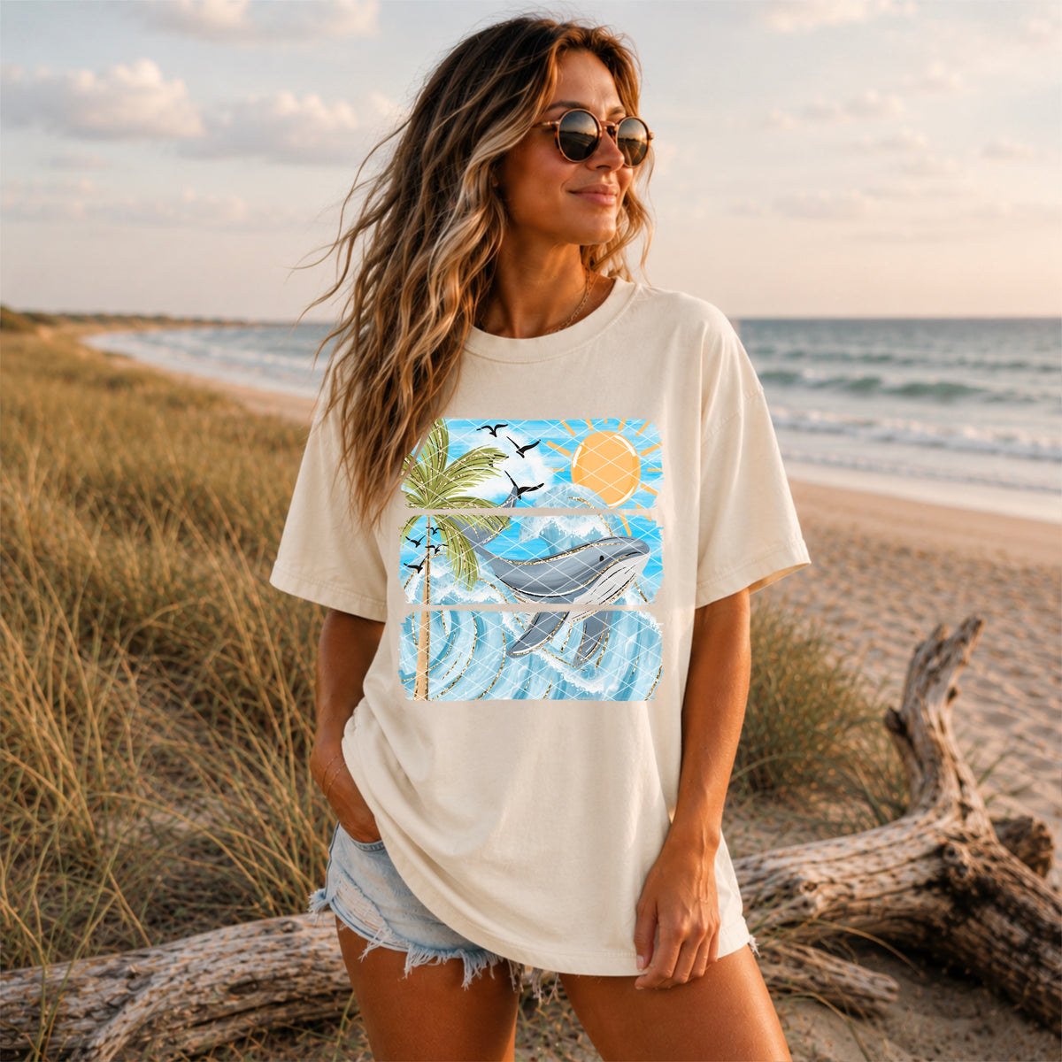Costal whale (SDD) DTF Transfer