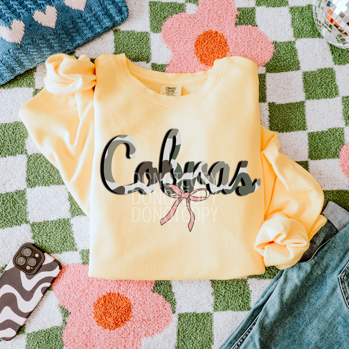 cobras camo pink bow (CSG) DTF Transfer
