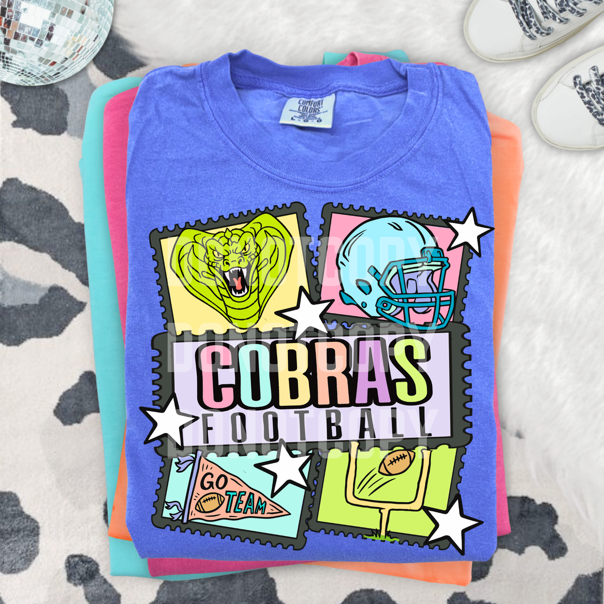 Cobras football pastel frames (CSG) DTF Transfer