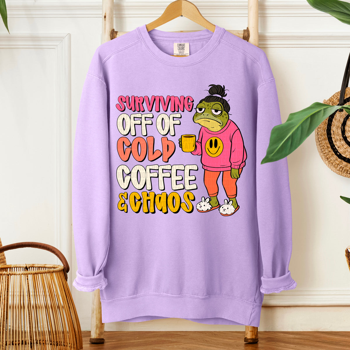 Surviving off of cold coffee & chaos 103849 DTF transfer