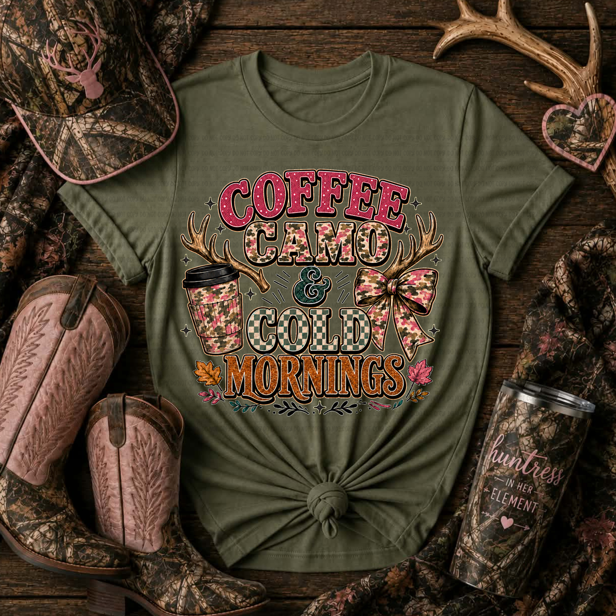 Coffee camo & cold mornings (Revel) DTF Transfer