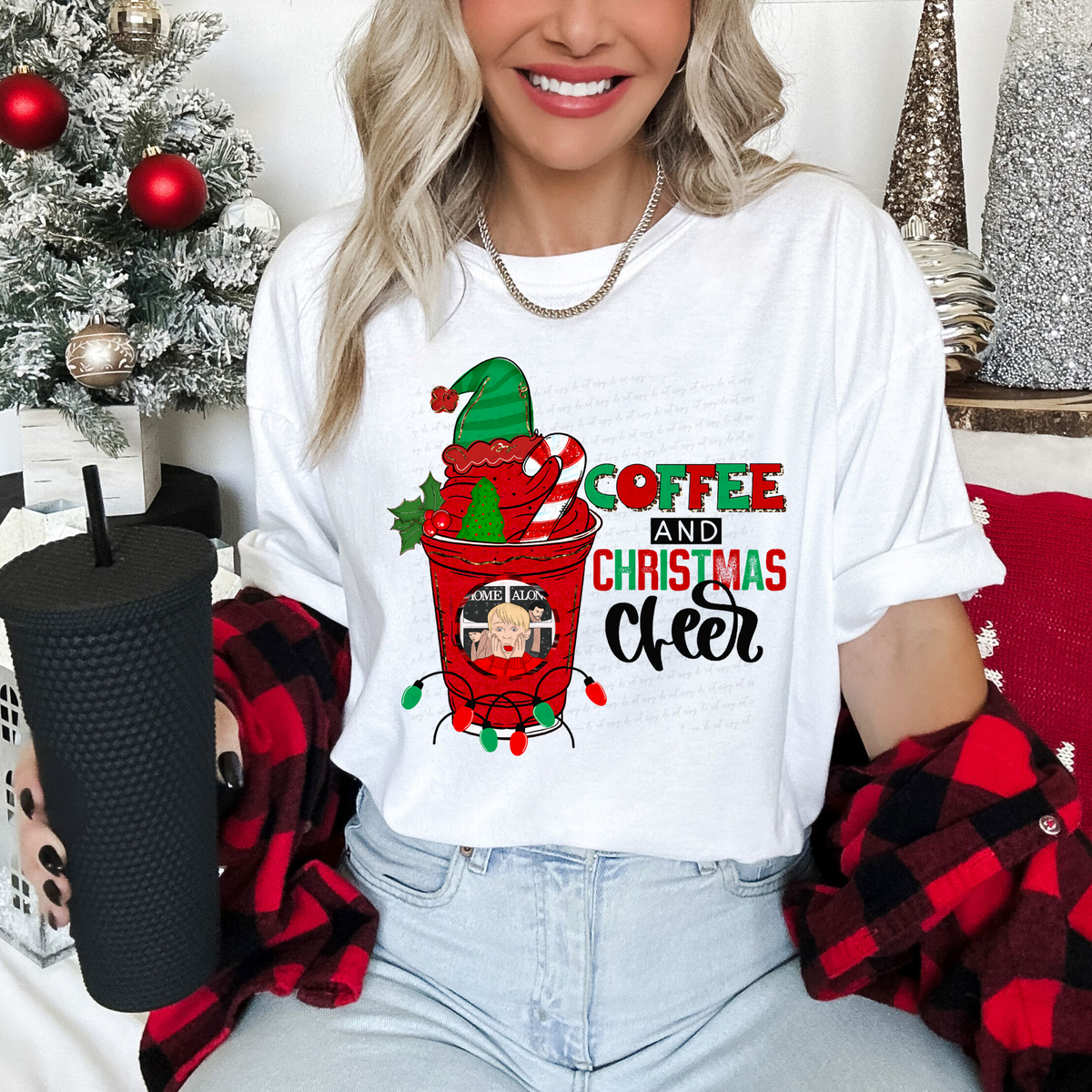 Coffee and Christmas Cheer Home Alone Cup 115829 DTF transfer