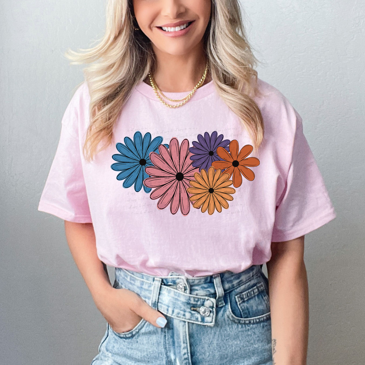 Colorful Flowers Cluster 114661 DTF transfer