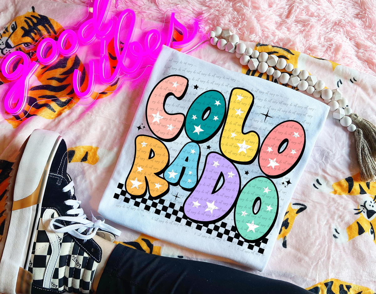 Colorado Colorful Groovy Font 89148 DTF Transfer