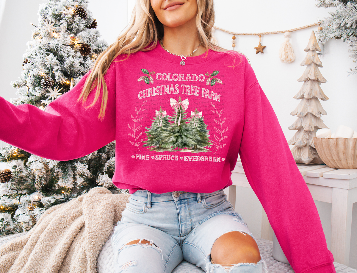 Colorado Christmas Tree Farm - Pine Spruce Evergreen 59649 DTF Transfer