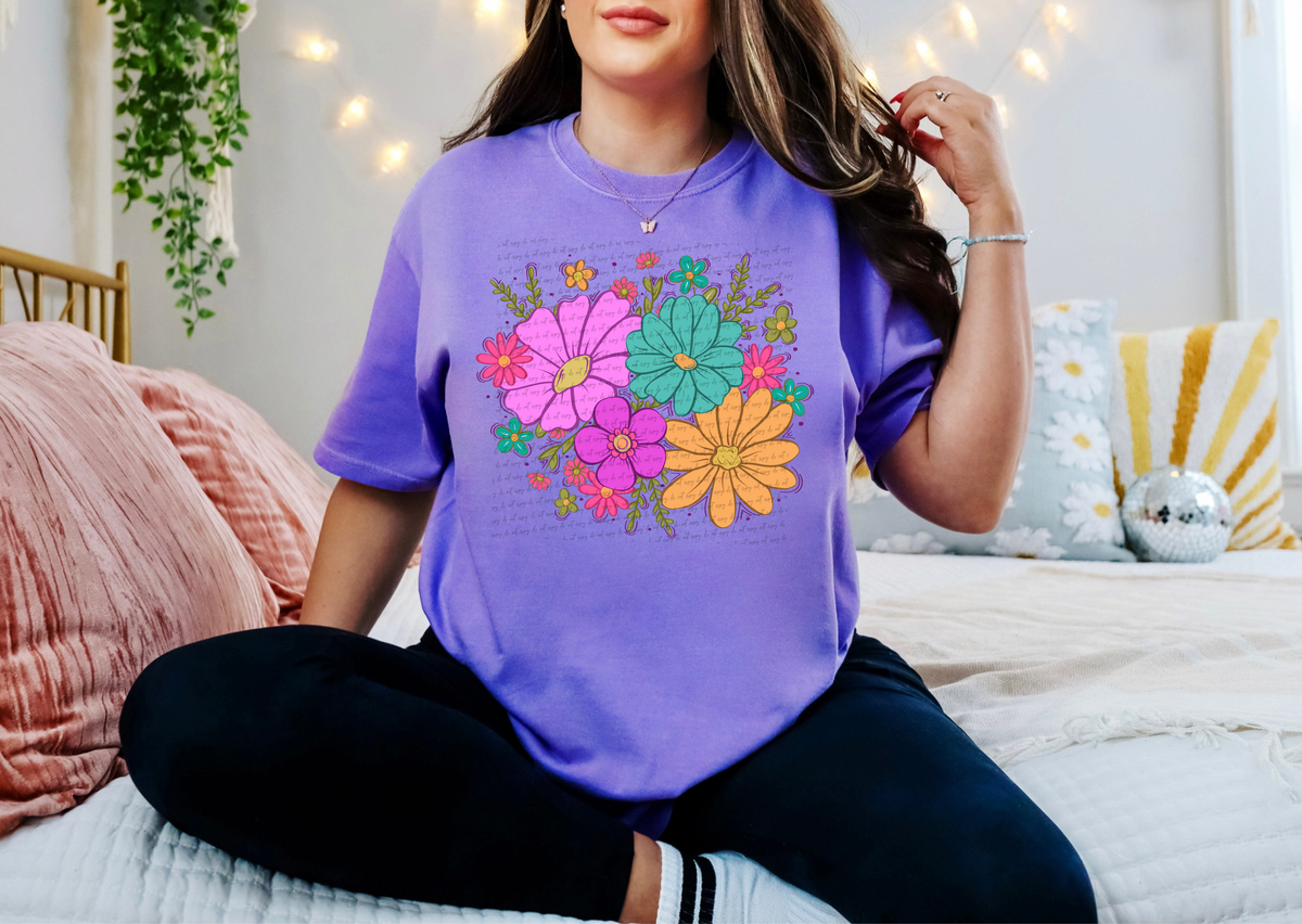 Colorful Flowers 89203 DTF Transfer