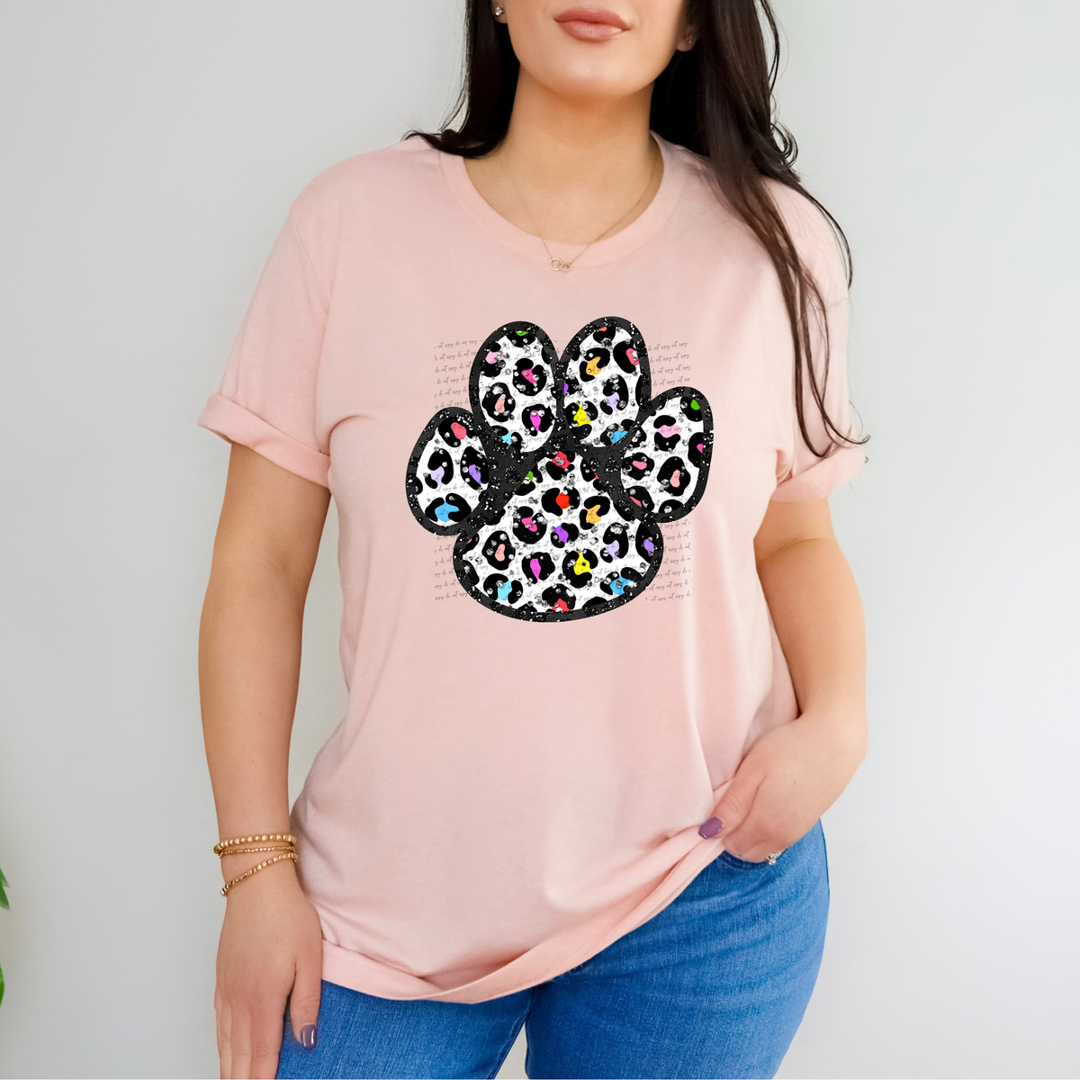 Colorful Leopard Print Paw 76317 DTF Transfer