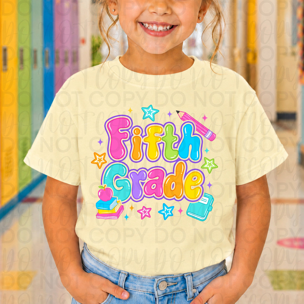 Fifth grade colorful stars (UAC) DTF Transfer