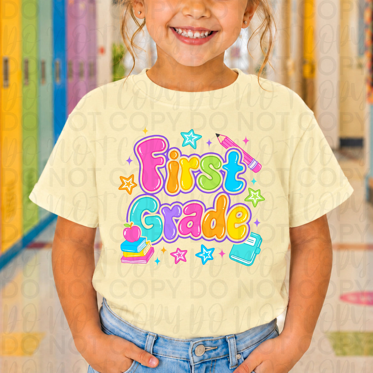 First grade colorful stars (UAC) DTF Transfer