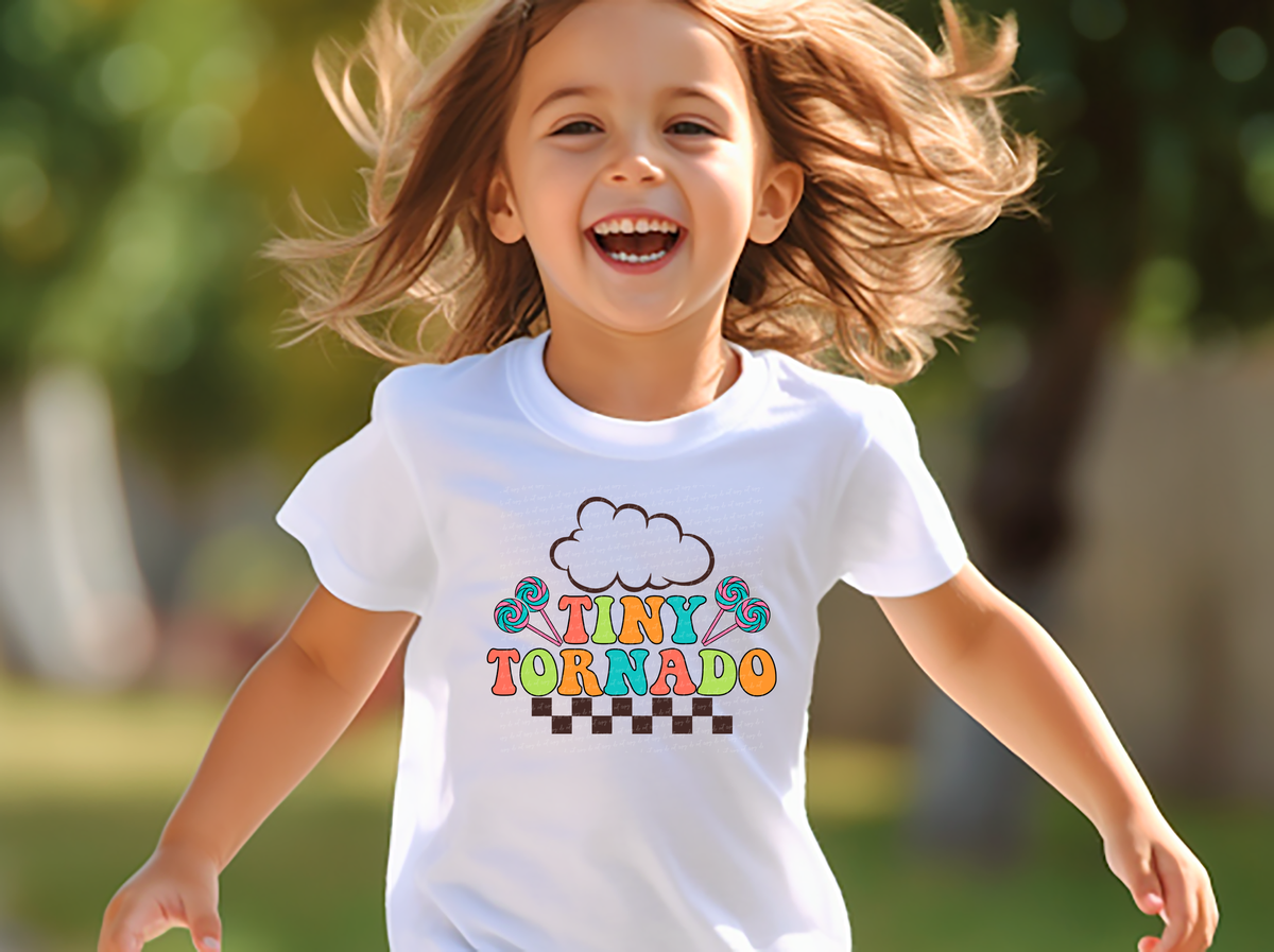 Colorful Tiny Tornado Checkered 76505 DTF Transfer