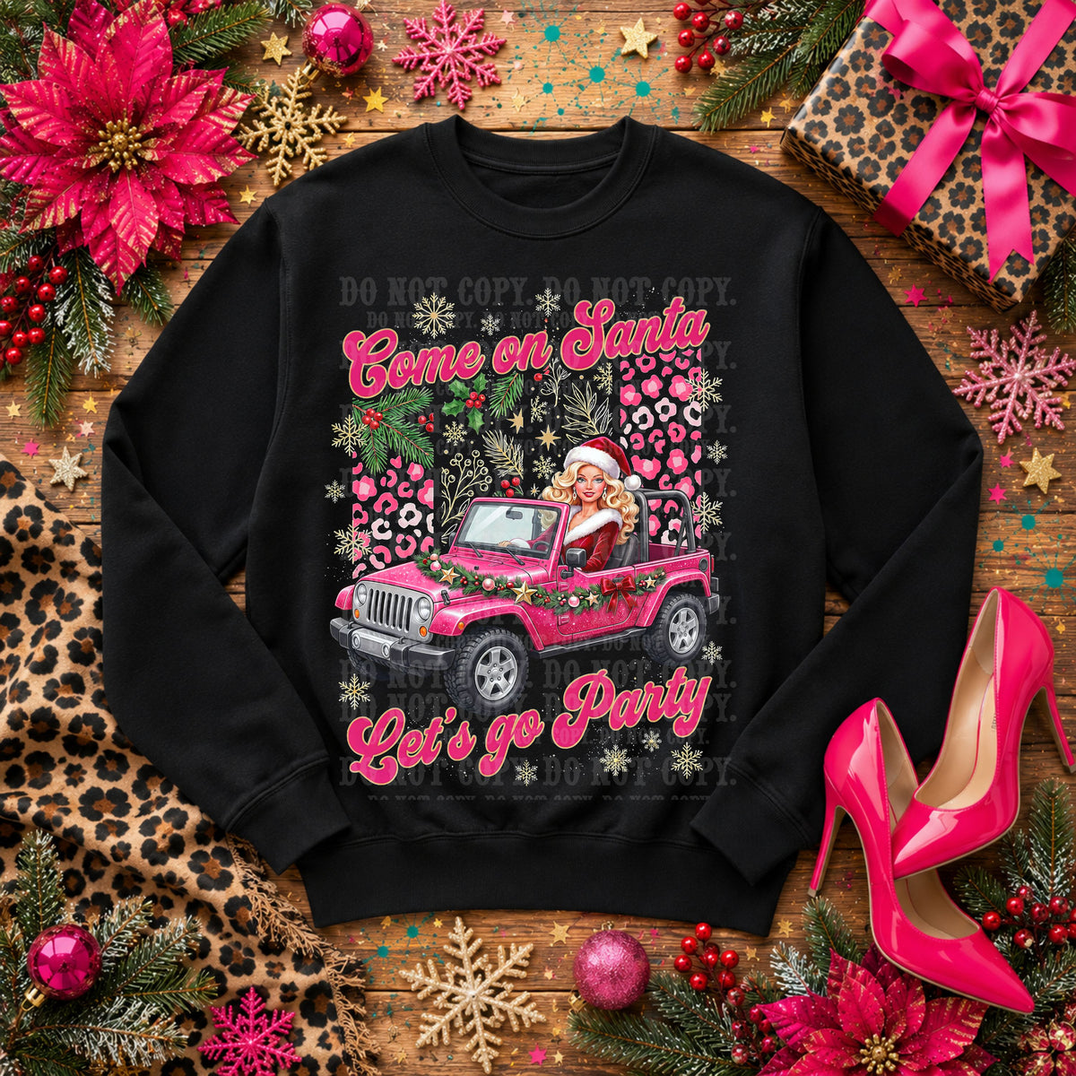 Come on Santa Let's go party-JEEP (Starlight) DTF Transfer