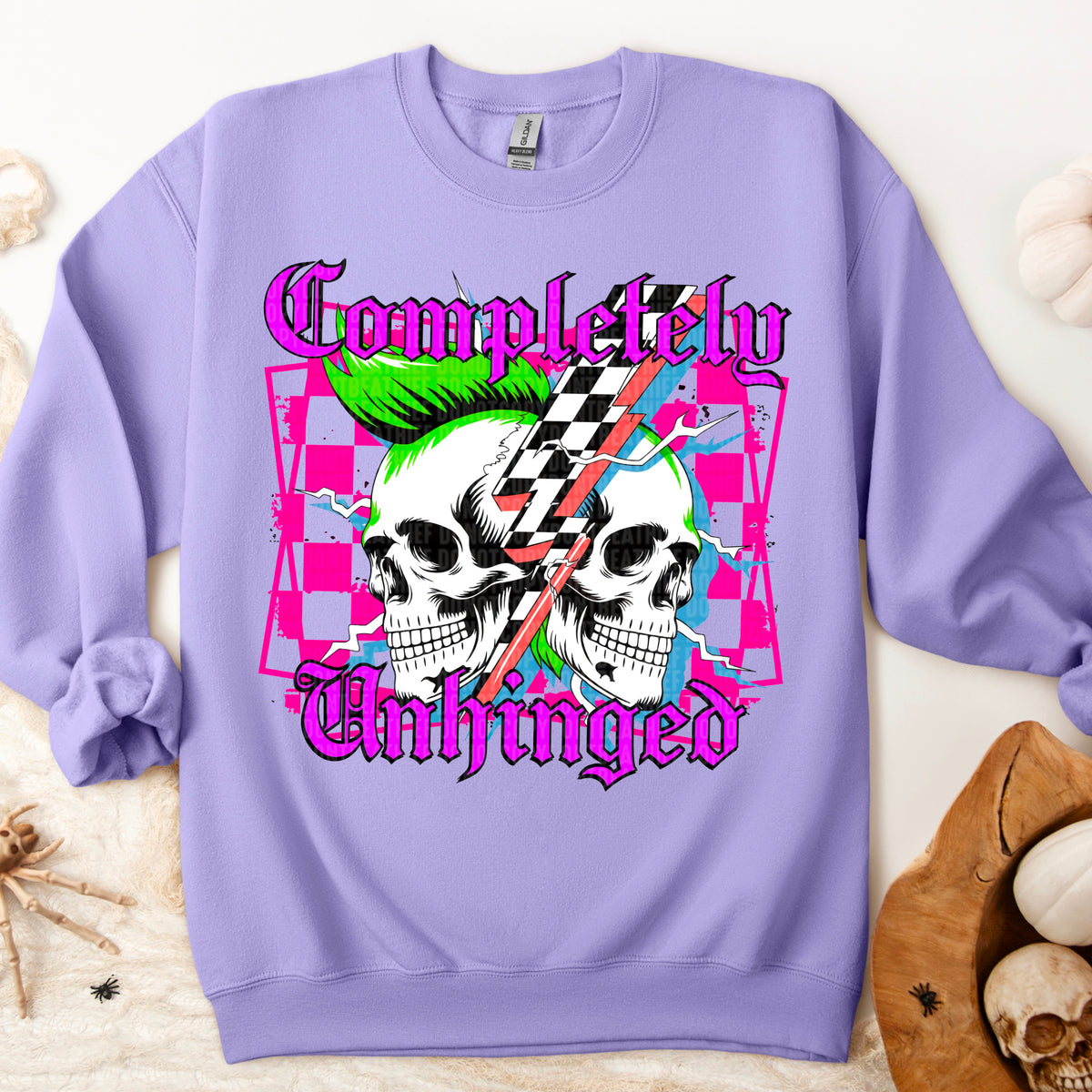 Completely Unhinged Skulls 104499 DTF transfer