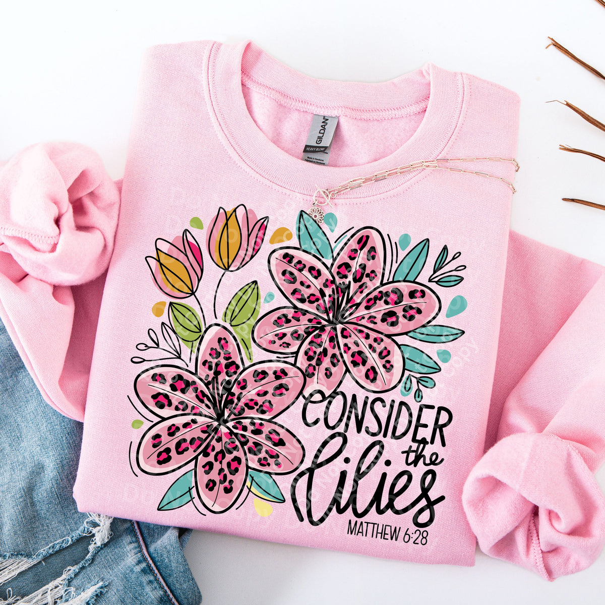Consider the lilies flowers (Irene) DTF Transfer