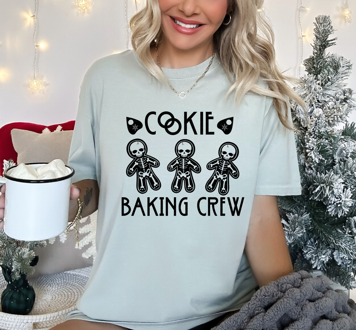 Cookie Baking Crew Gingerbread Skellie Black Font 115831 DTF TRANSFER