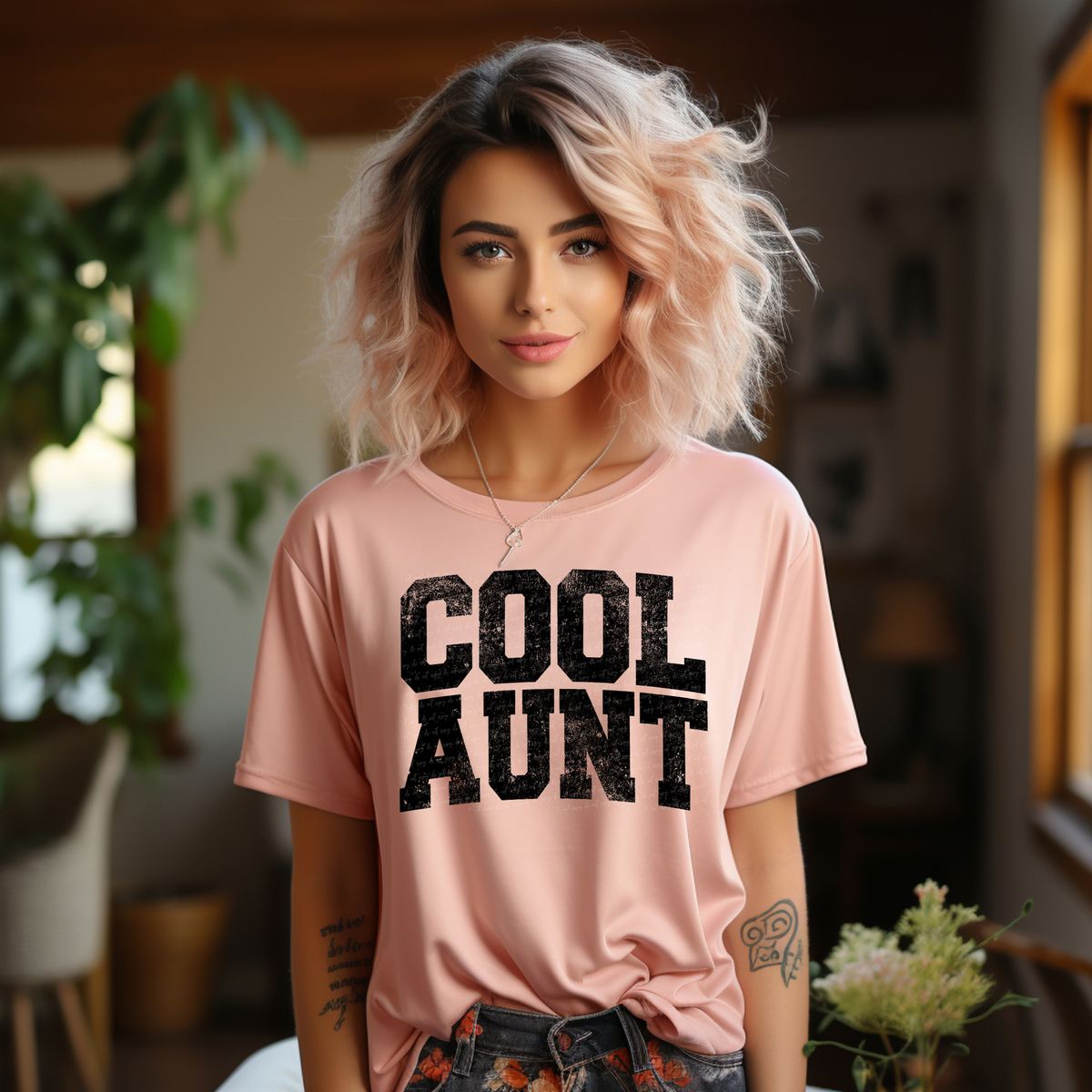 Cool Aunt Varsity Font Black Grunge 86302 DTF Transfer