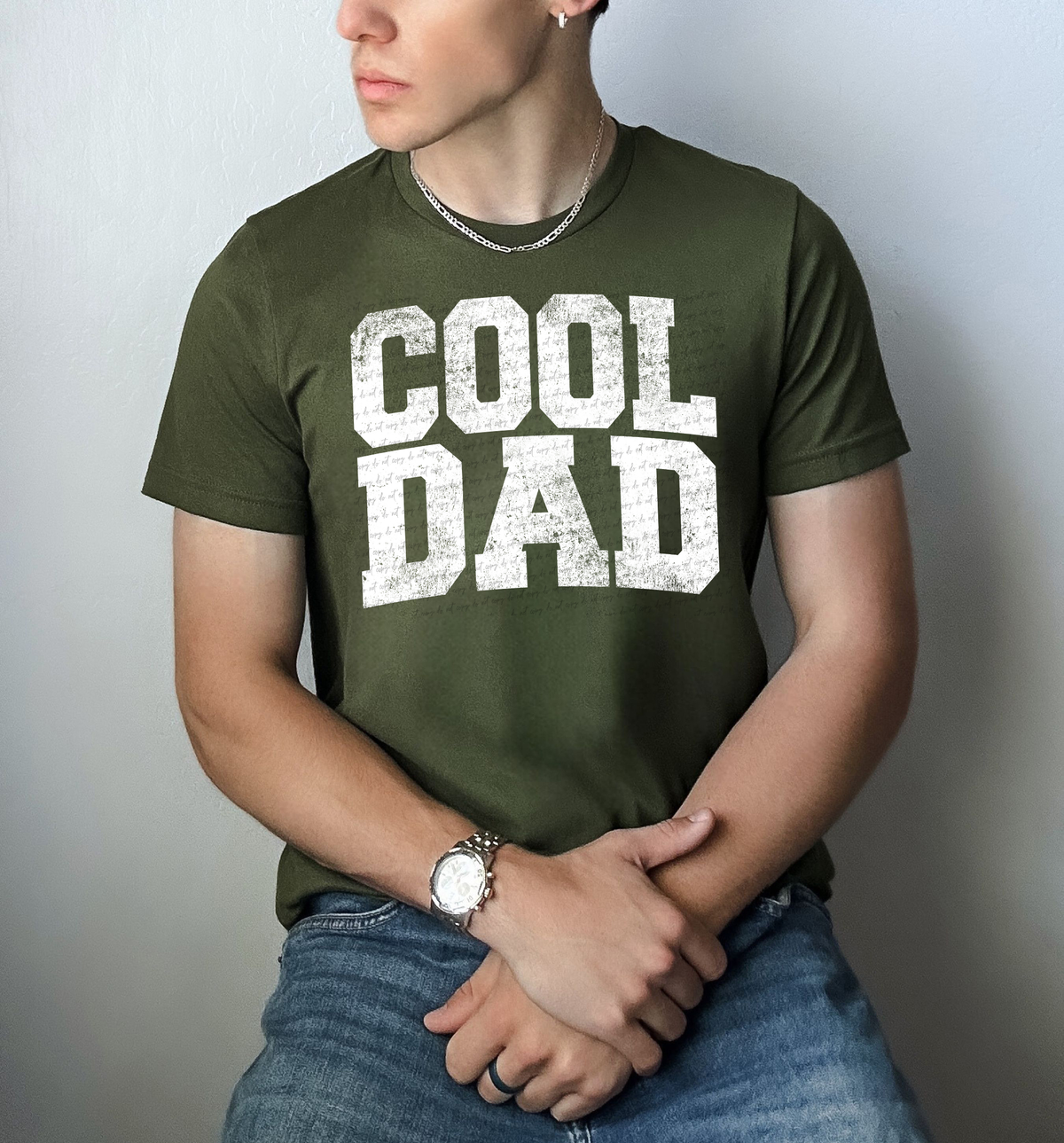 Cool Dad Varsity Font White Grunge 86491 DTF Transfer