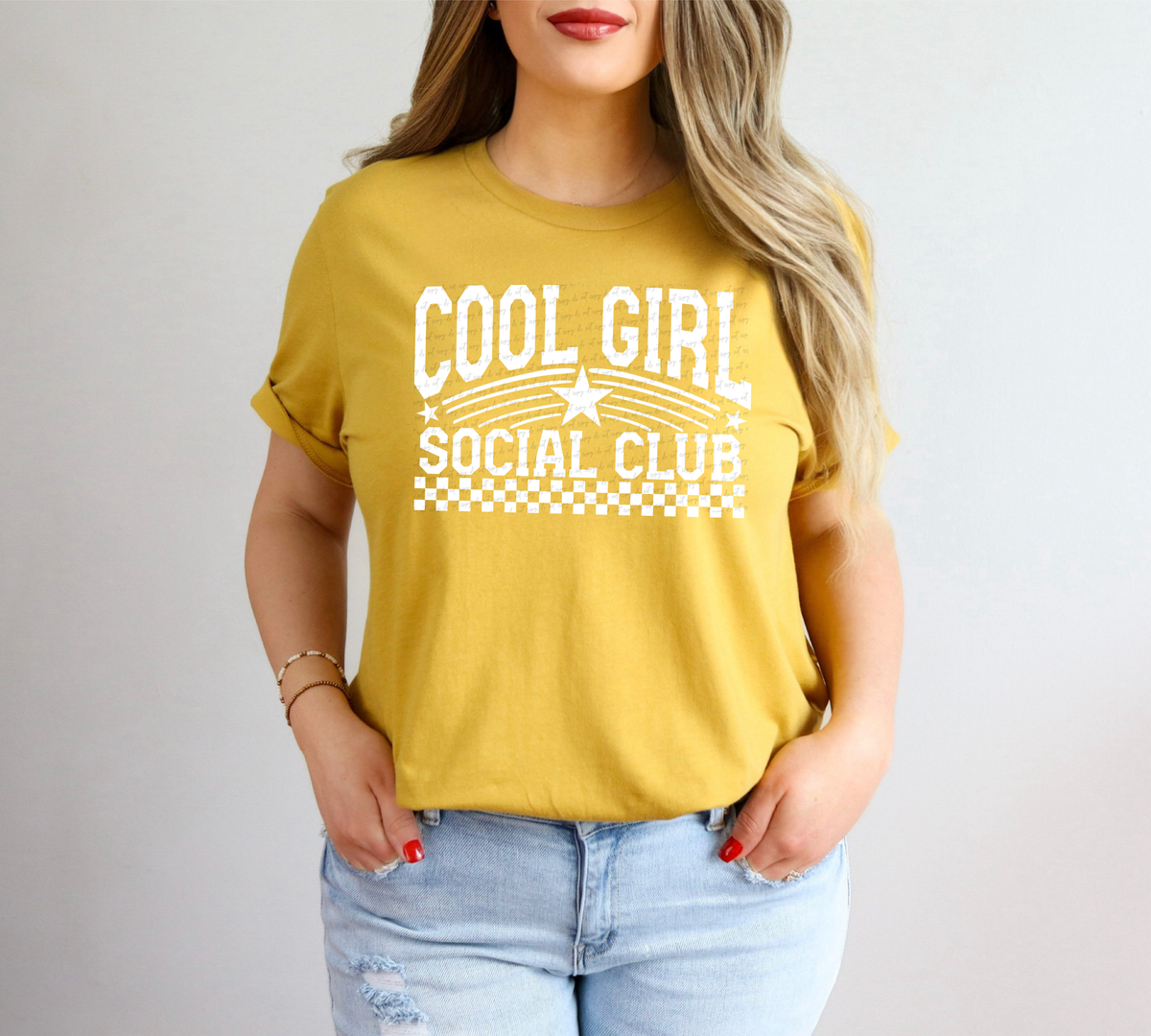 Cool Girl Social Club Varsity Font White 89094 DTF Transfer