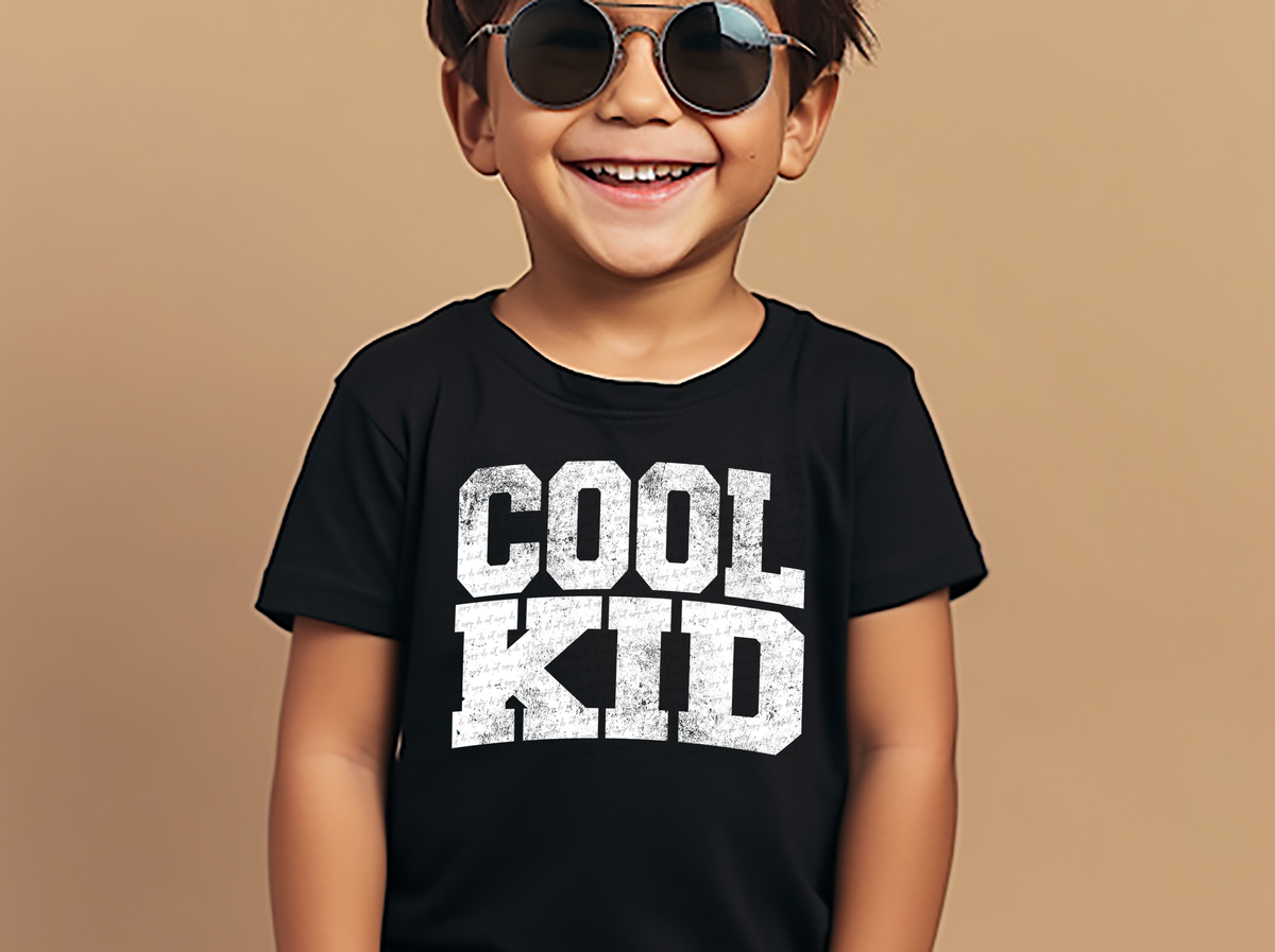 Cool Kid Varsity Font White Grunge 86492 DTF Transfer