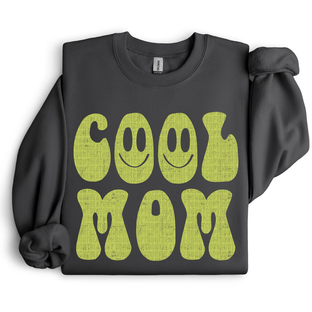Cool Mom green smileys 105176 DTF transfer
