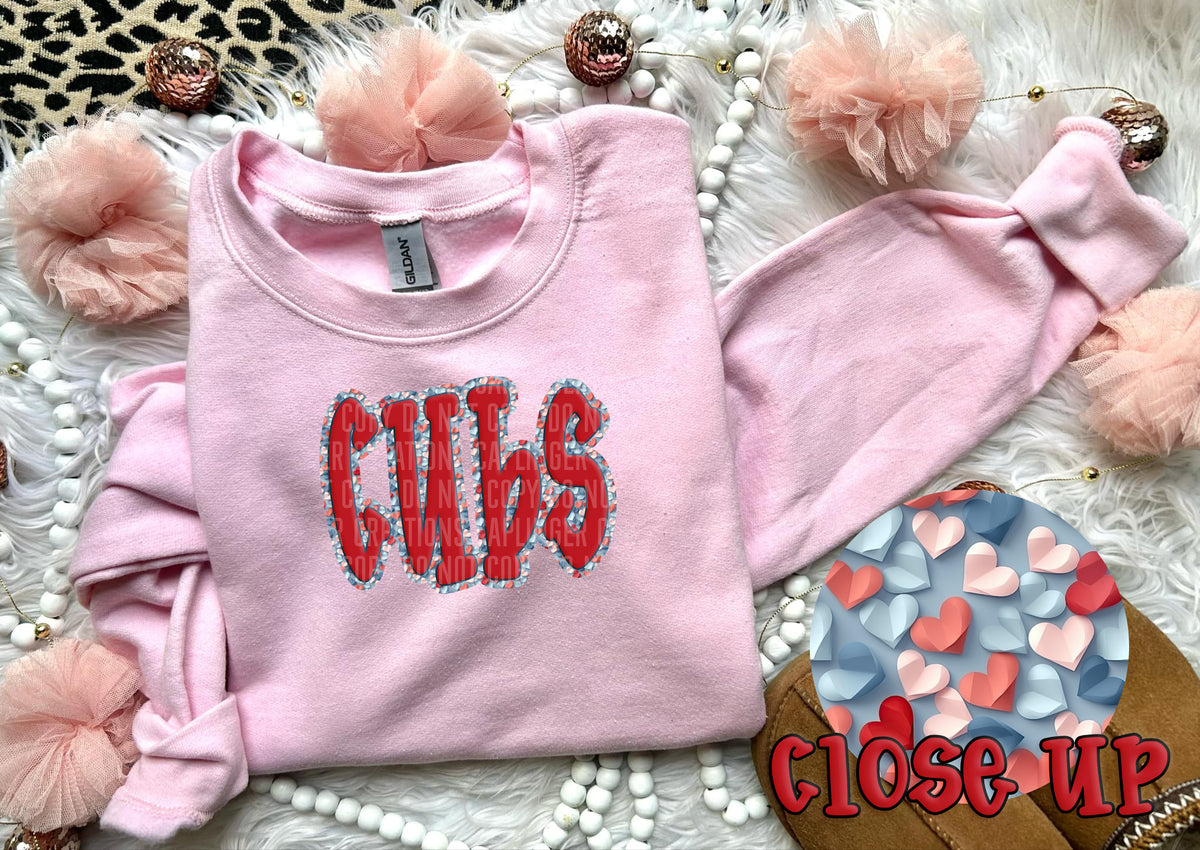 Paper Hearts Cubs (Caplinger) DTF transfer