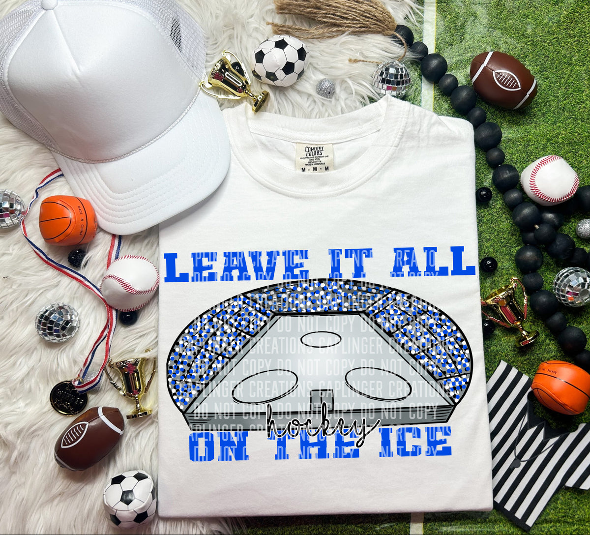 Leave it on the ice Hockey Blue (Caplinger) DTF transfer