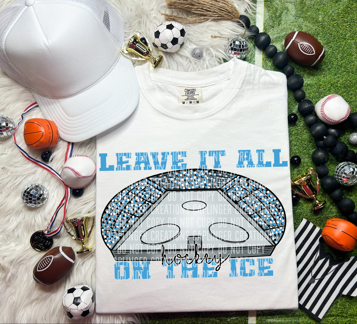 Leave it on the ice Hockey Light Blue (Caplinger) DTF transfer