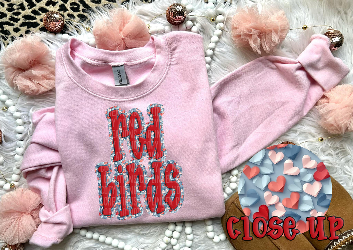 Paper Hearts Red Birds (Caplinger) DTF transfer