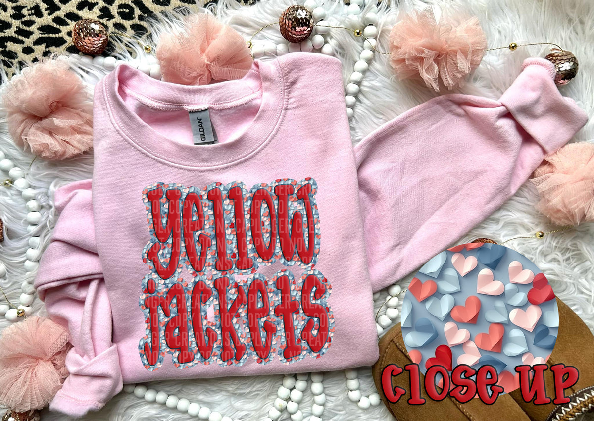 Paper Hearts Yellow Jackets (Caplinger) DTF transfer