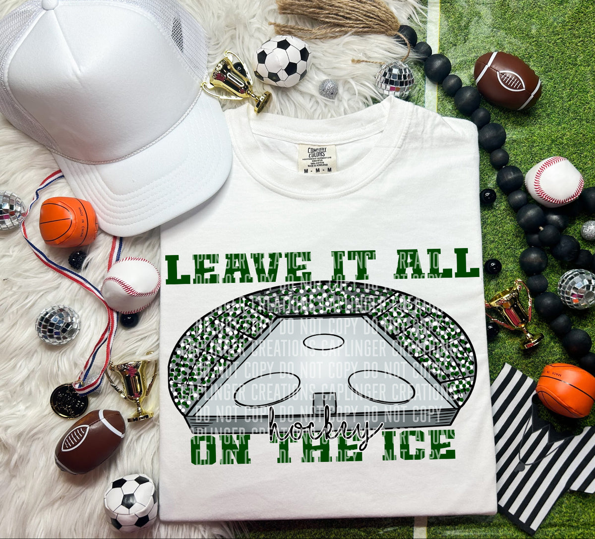 Leave it on the ice Hockey Dark Green (Caplinger) DTF transfer