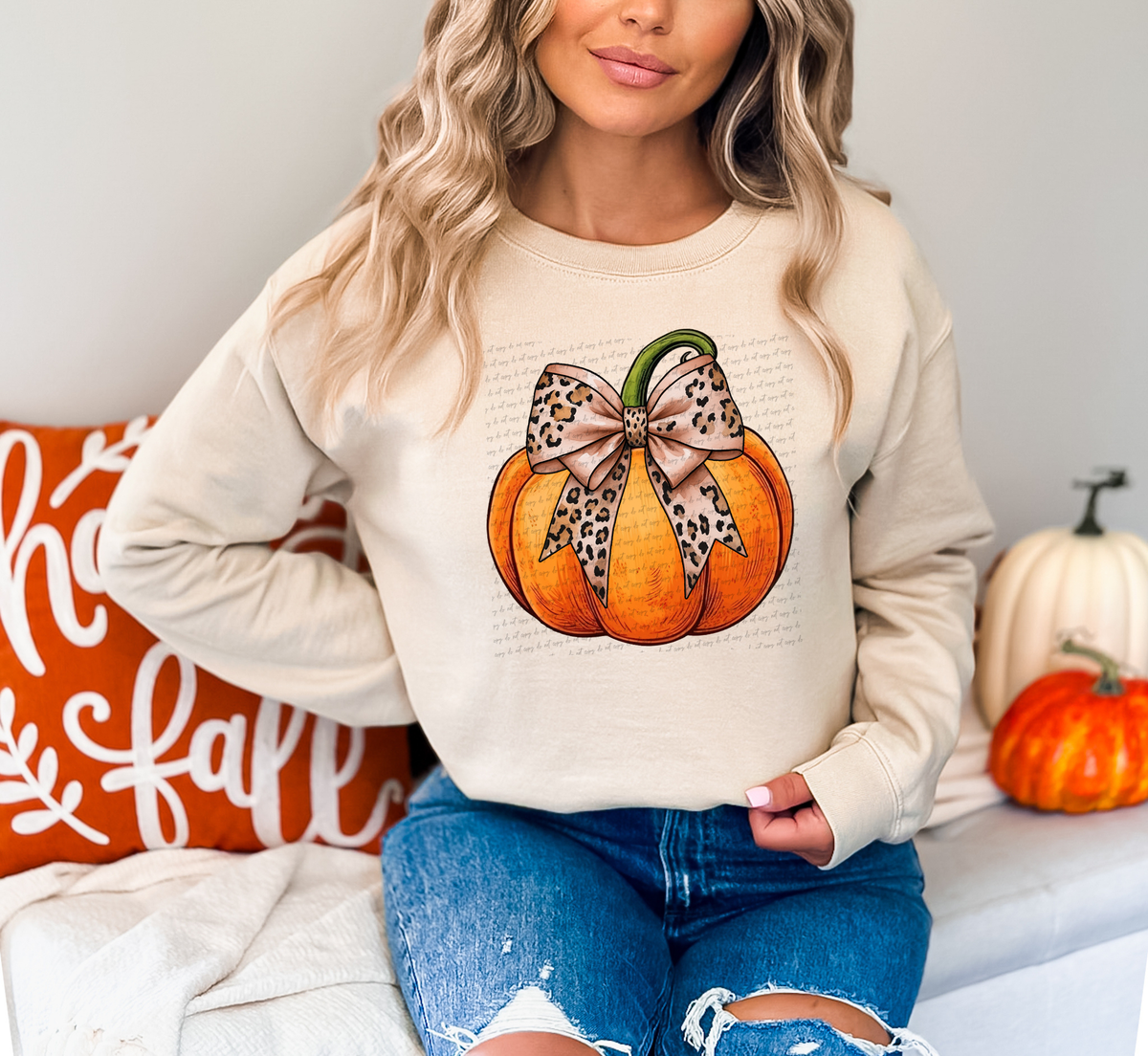 Coquette Pumpkin Leopard Bow 54947 DTF transfer