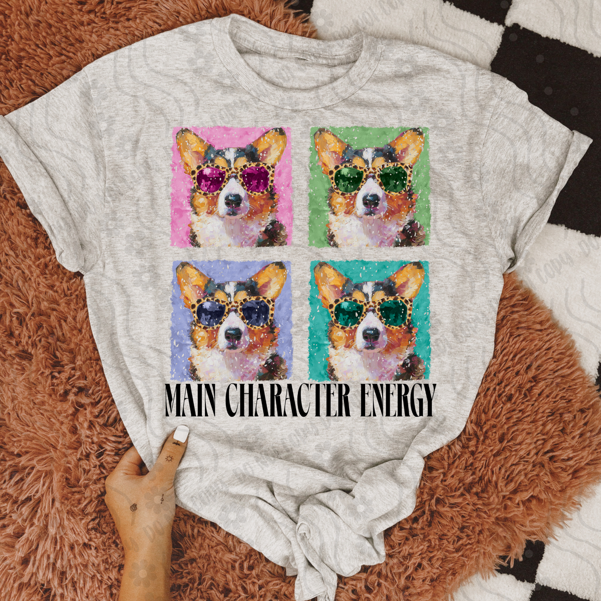 Corgi Retro Vibe Main Character Energy 108301 DTF transfer