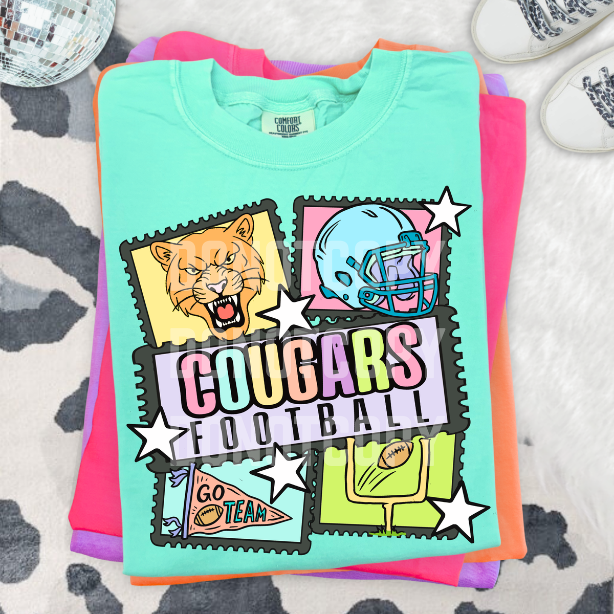 Cougars football pastel frames (CSG) DTF Transfer