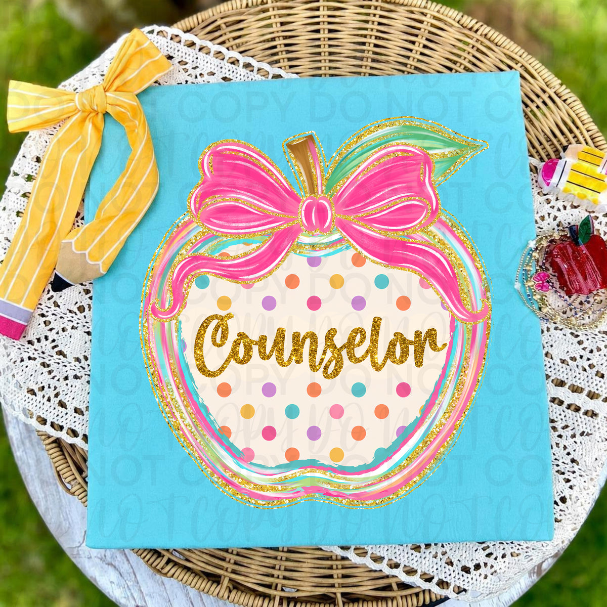 Counselor polkadot apple (UAC) DTF Transfer