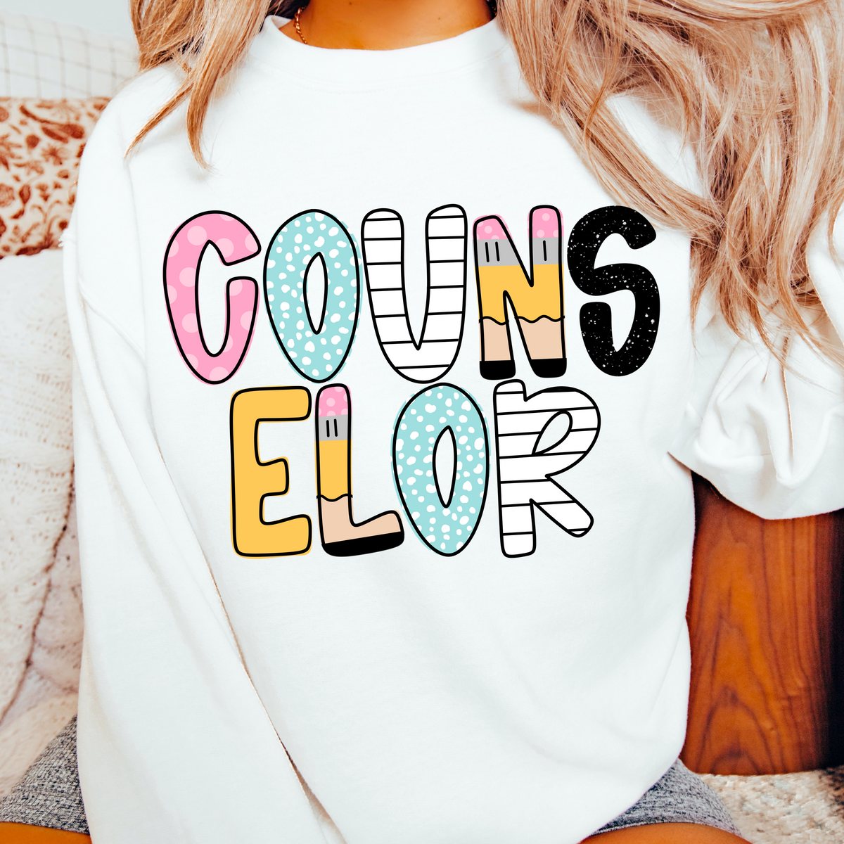 Counselor Pencil/Paper Font (CMD) 102288 DTF transfer