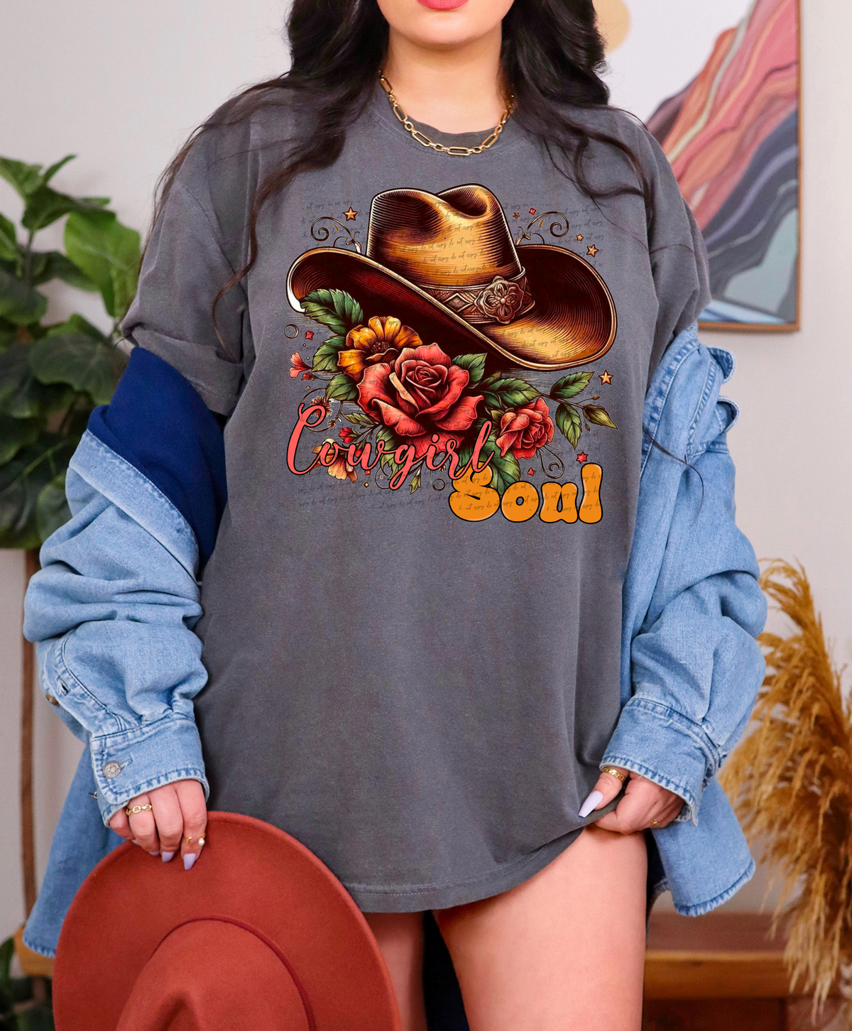 Cowgirl Soul Hat Floral 51883 DTF transfer