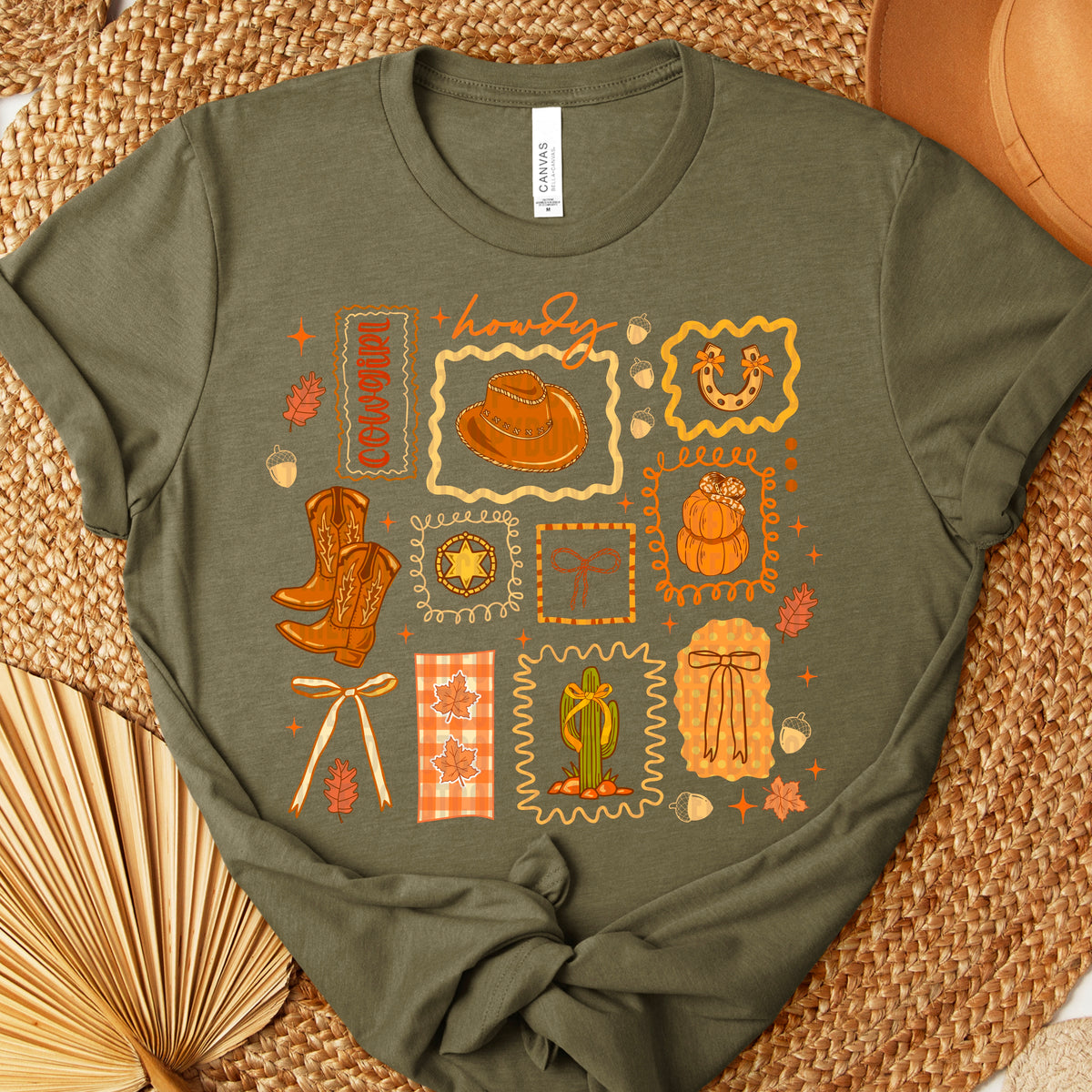 Cowgirl howdy collage light 111282 DTF transfer