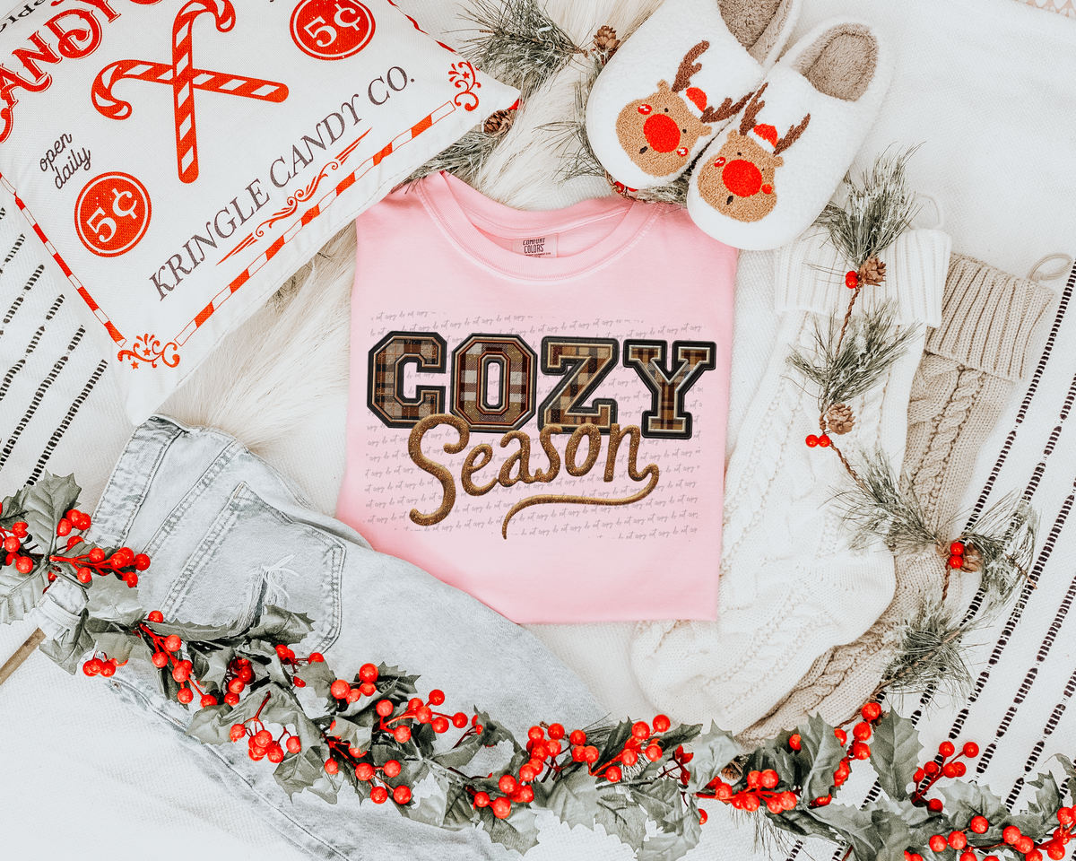 Cozy Season Faux Embroidery Glitter 59652 DTF Transfer