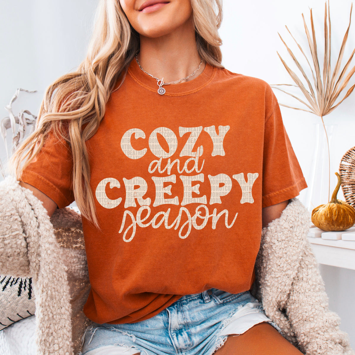 Cozy and Creepy Season Typography 104636 DTF transfer