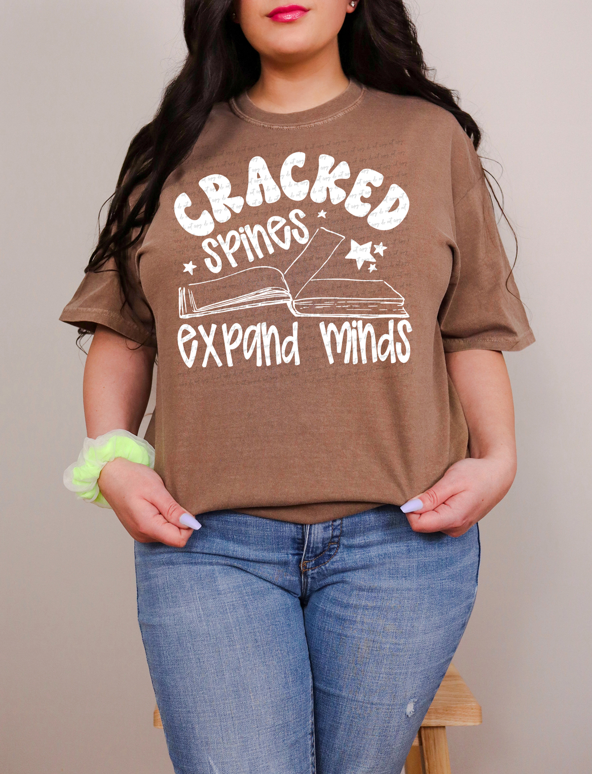 Cracked Spines Expand Minds Book White 86387 DTF Transfer